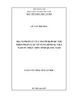 Địa vị pháp lý của người bị buộc tội theo pháp luật tố tụng hình sự