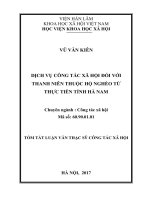 Dịch vụ công tác xã hội đối với thanh niên thuộc hộ nghèo từ thực tiễn tỉnh hà nam (tt)