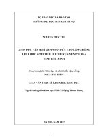 Giáo dục văn hoá quan họ dựa vào cộng đồng cho học sinh tiểu học huyện yên phong, tỉnh bắc ninh 
