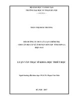 Bồi dưỡng tư duy lý luận chính trị cho cán bộ cấp xã ở huyện sốp cộp tỉnh sơn la hiện nay 
