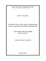Giải pháp tăng cường tiếp cận thị trường cho các hộ nông dân nghèo tỉnh Phú Thọ (tt)