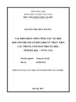 Vai trò nhân viên công tác xã hội đối với trẻ em bị HIVAIDS từ thực tiễn các trung tâm bảo trợ xã hội, tỉnh bà rịa – vũng tàu (tt) 