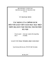 Tác động của chính sách đối với giáo viên giáo dục đặc biệt trên địa bàn nội thành thành phố hà nội 