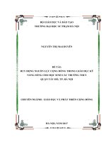 Huy động nguồn lực cộng đồng trong giáo dục kỹ năng sống cho học sinh các trường trung học cơ sở quận tây hồ, hà nội 