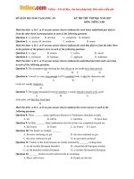 Đề thi thử THPT Quốc gia môn tiếng Anh năm 2017 sở GDĐT Long An có đáp án 