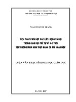 Phối hợp các lực lượng xã hội trong giáo dục trẻ tự kỷ 4  5 tuổi tại trường mầm non thực hành hoa thủy tiên, hà nội 