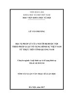 Địa vị pháp lý của người bị buộc tội theo pháp luật tố tụng hình sự (tt)