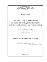 Công tác xã hội cá nhân đối với trẻ em mồ côi từ thực tiễn Trung tâm Bảo trợ và Công tác xã hội tỉnh Ninh Bình