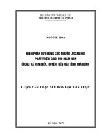 Huy động nguồn lực cộng đồng trong giáo dục mầm non ở các xã vùng ven biển huyện tiền hải, tỉnh thái bình 