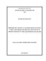Phối hợp nhà trường và gia đình trong giáo dục ý thức cộng đồng cho trẻ mẫu giáo lớn ở các trường mầm non tư thục quận hoàng mai, thành phố hà nội 