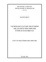 Vận dụng quy luật mâu thuẫn trong việc xây dựng nông thôn mới ở tỉnh an giang 