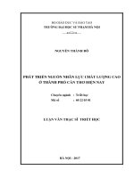 Phát triển nguồn nhân lực chất lượng cao ở TP cần thơ hiện nay 