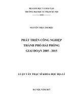 Phát triển công nghiệp thành phố hải phòng giai đoạn 2005   2015 