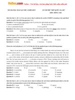 Đề thi thử THPT Quốc gia môn tiếng Anh năm 2017 sở GDĐT Thừa Thiên Huế có đáp án 