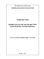 Nghiên cứu và chế tạo Pin mặt trời Cu(Zn,Sn)(S,Se)2 và Cu(In,Ga)(S,Se)2