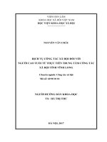 Dịch vụ công tác xã hội đối với người cao tuổi từ thực tiễn trung tâm công tác xã hội tỉnh vĩnh long
