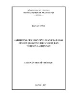 Ảnh hưởng của nhân sinh quan phật giáo đến đời sống tinh thần người dân tỉnh sơn la hiện nay 