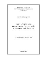 Triết lý nhân sinh trong phong, tục tập quán của người thái ở sơn la 
