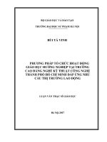 Phương pháp tổ chức hoạt động giáo dục hướng nghiệp ở trường cao đẳng nghề kỹ thuật công nghệ TpHCM đáp ứng yêu cầu của thị trường lao động 