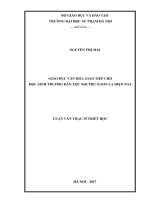 Giáo dục văn hoá giao tiếp cho học sinh trường dân tộc nội trú ở sơn la hiện nay 