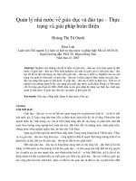 Quản lý nhà nước về giáo dục và đào tạo – thực trạng và giải pháp hoàn thiện