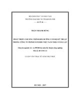 Phát triển chương trình bồi dưỡng cán bộ kỹ thuật trong công ty pepsico foods việt nam theo năng lực 