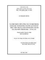 Vai trò nhân viên công tác xã hội trong chăm sóc   nuôi dưỡng người cao tuổi từ thực tiễn trung tâm nuôi dưỡng người già neo đơn tỉnh bà rịa – vũng tàu
