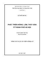 Phát triển nông, lâm, thủy sản ở thành phố hà nội (tt) 