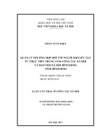 Quản lý trường hợp đối với người khuyết tật từ thực tiễn trung tâm công tác xã hội và bảo trợ xã hội bình định, tỉnh bình định