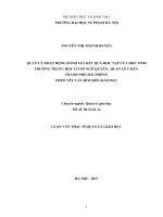 Quản lý hoạt động đánh giá kết quả học tập của học sinh trường THCS ngô quyền, quận lê chân, thành phố hải phòng theo yêu cầu đổi mới giáo dục 