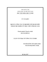 Dịch vụ công tác xã hội đối với thanh niên thuộc hộ nghèo từ thực tiễn tỉnh hà nam