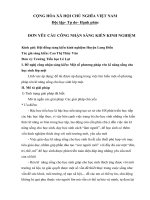 ĐƠN YÊU CẦU CÔNG NHẬN SÁNG KIẾN KINH NGHIỆM