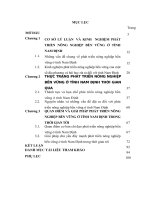 LUẬN văn THẠC sĩ KINH tế CHÍNH TRỊ   PHÁT TRIỂN NÔNG NGHIỆP bền VỮNG ở TỈNH NAM ĐỊNH HIỆN NAY