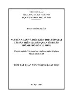 Nguyên nhân và điều kiện của tội cướp giật tài sản trên địa bàn quận bình tân,thành phố hồ chí minh (tt) 