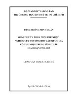 Giáo dục và phân phối thu nhập nghiên cứu trường hợp các quốc gia có thu nhập trung bình thấp giai đọan 1990   2015 