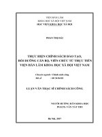 Thực hiện chính sách đào tạo, bồi dưỡng cán bộ, viên chức từ thực tiễn Viện Hàn lâm Khoa học xã hội Việt Nam