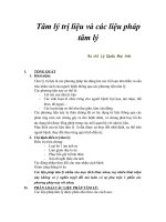 Tâm lý trị liệu và các liệu pháp tâm lý