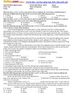 Đề thi thử THPT Quốc gia năm 2017 môn Tiếng Anh trường THPT Thạnh Hóa, Long An 