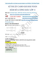 KĨ THUẬT CASIO GIẢI bài TOÁN LƯỢNG GIÁC p1