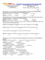 Bộ đề thi thử THPT Quốc gia năm 2017 môn Tiếng Anh CÓ ĐÁP ÁN  Số 18