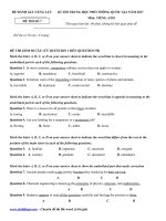 Đề thi thử THPT Quốc gia năm 2017 môn Tiếng Anh có đáp án + giải thích chi tiết