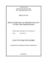 Kiểm sát điều tra các tội phạm về ma túy từ thực tiễn tỉnh Hải Dương