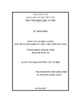 Công tác xã hội cá nhân đối với người nghèo từ thực tiễn tỉnh Trà Vinh