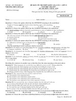 Đề thi thử THPT Quốc gia năm 2017 môn Tiếng Anh trường THPT Yên Lạc, Vĩnh Phúc có đáp án 