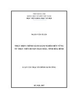 Thực hiện chính sách giảm nghèo bền vững từ thực tiễn huyện mai châu, tỉnh hòa bình