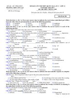Đề thi thử THPT Quốc gia năm 2017 môn Tiếng Anh trường THPT Yên Lạc, Vĩnh Phúc có đáp án