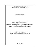 Con người lưu đày trong sáng tác của franz kafka nhìn từ tâm thức hiện sinh