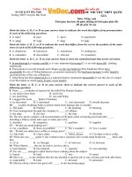 Đề thi thử THPT Quốc gia năm 2017 môn Tiếng Anh trường THPT Chuyên Bắc Ninh