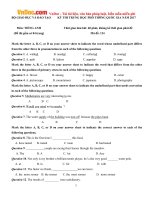 Đề thi thử THPT Quốc gia năm 2017 môn Tiếng Anh có đáp án  Đề 87 