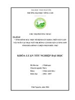 Tình hình mắc một số bệnh sản khoa trên đàn lợn nái nuôi tại trại ngô thị hồng gấm huyện lương sơn tỉnh hòa bình và biện pháp điều trị 